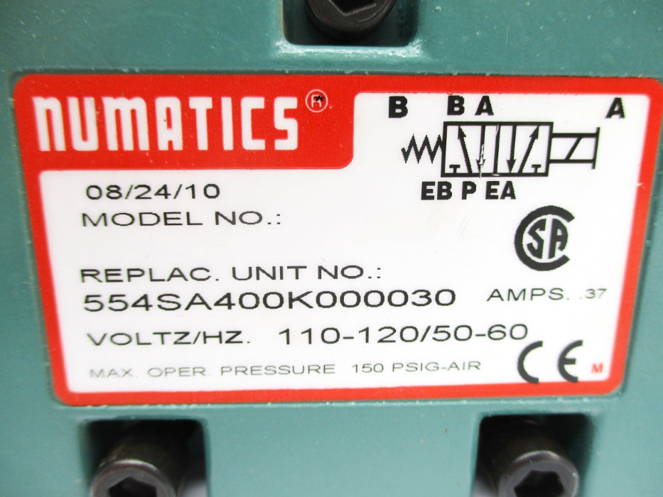 NUMATICS 554SA400K000030 120V 150PSI NSNP