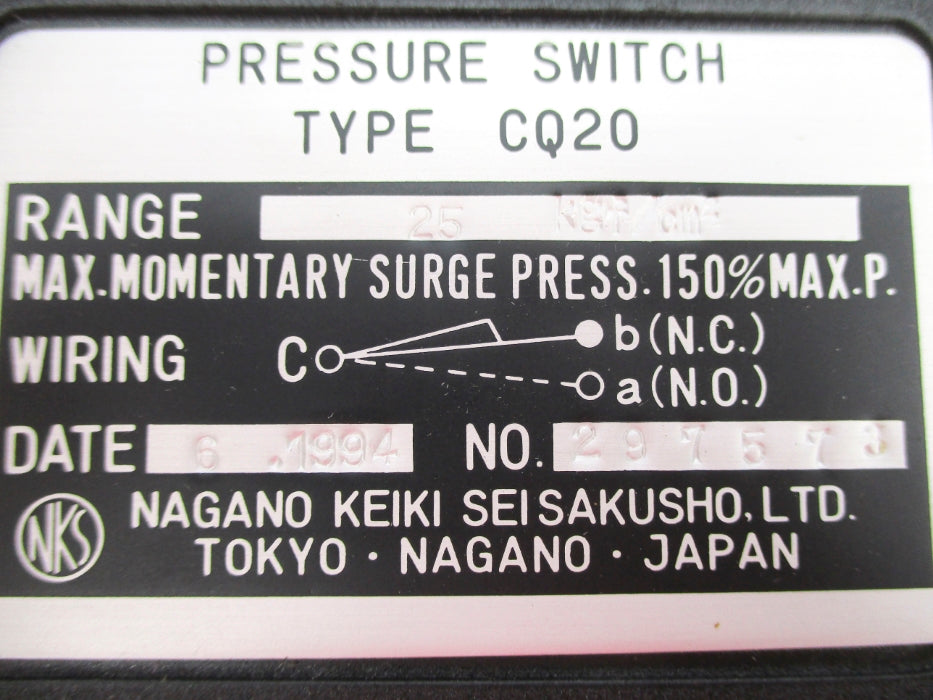 NKS CQ20 25KGF/CM2 NSNP