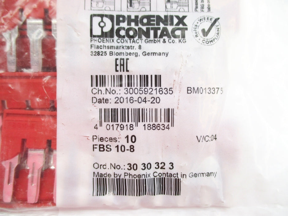 PHOENIX CONTACT FBS10-8 3030323 (PKG OF 10) NSMP