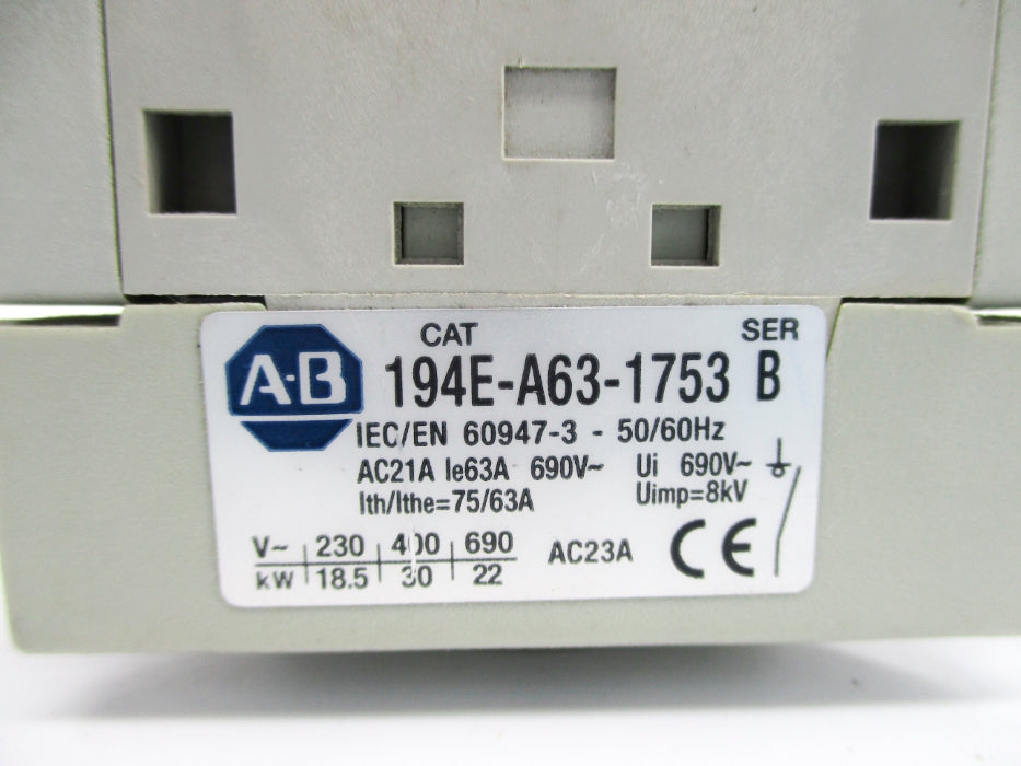 ALLEN BRADLEY 194E-A63-1753 SER. B 690V NSNP