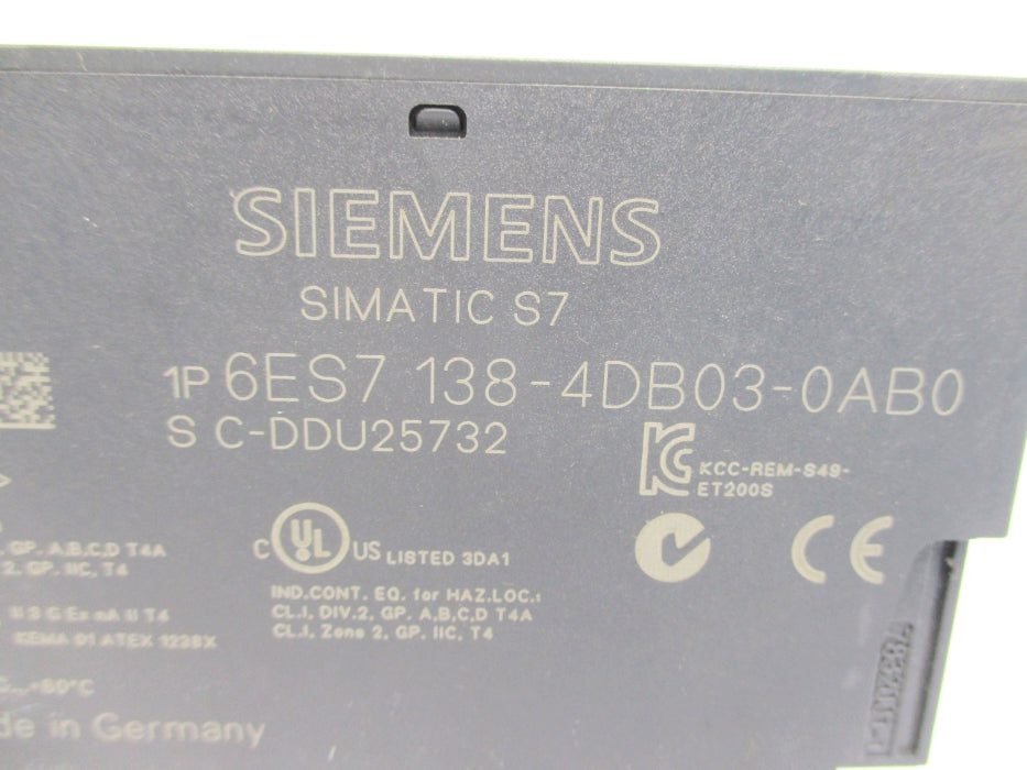 SIEMENS 6ES7138-4DB03-0AB0 NSNP