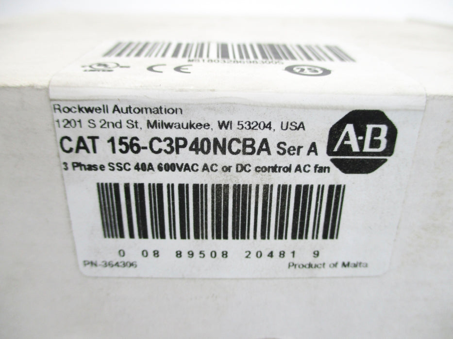 ALLEN BRADLEY 156-C3P40NCBA SER. A 600VAC/DC (WH) NSMP