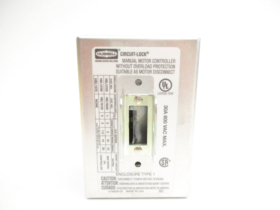 HUBBELL HBL1379D 600VAC 30A NSMP