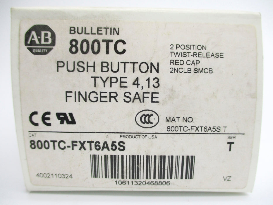 ALLEN BRADLEY 800TC-FXT6A5S SER. T (WH) NSMP