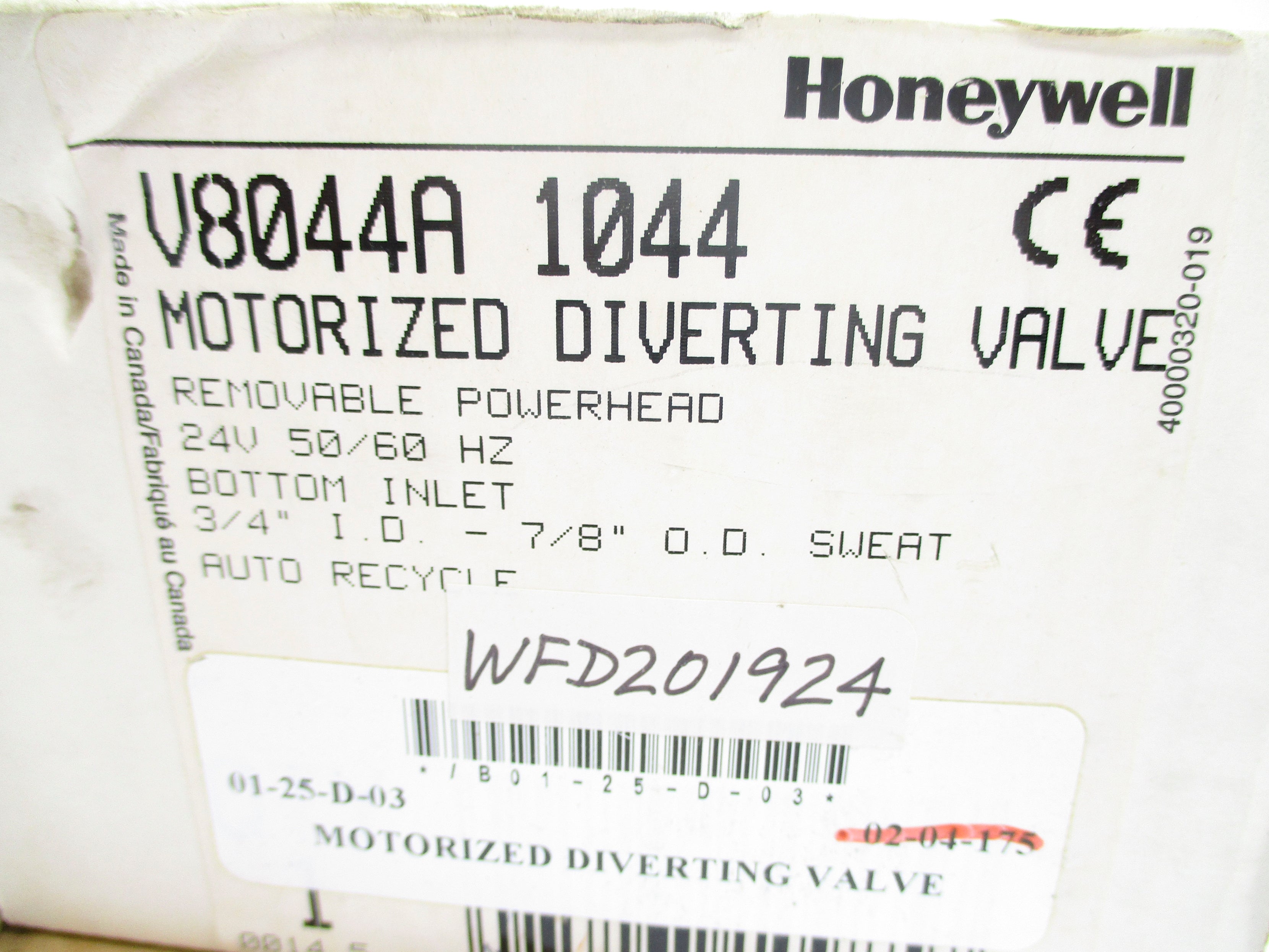 HONEYWELL V8044A1044 24V NSMP