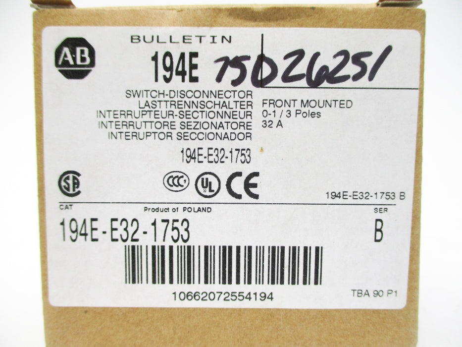 ALLEN BRDALEY 194E-E32-1753 SER. B (BR/WH) NSMP