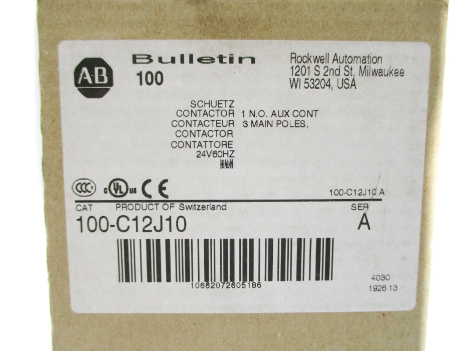 ALLEN BRADLEY 100-C12J10 SER. A 24V (BR/WH) NSMP