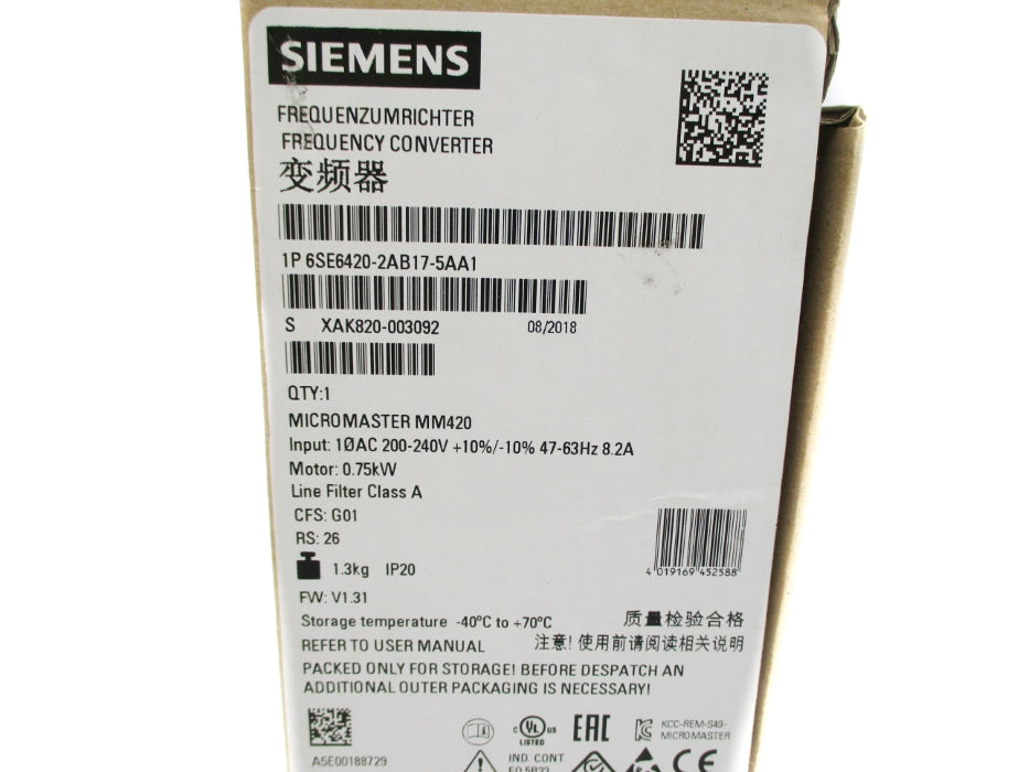 SIEMENS 6SE6420-2AB17-5AA1 NSMP