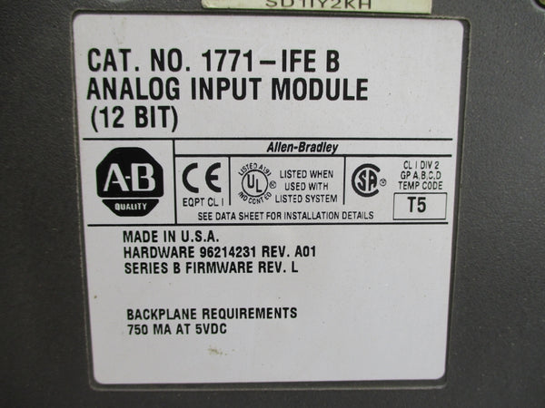 ALLEN BRADLEY 1771-IFE SER. B 5VDC F/W L UNMP