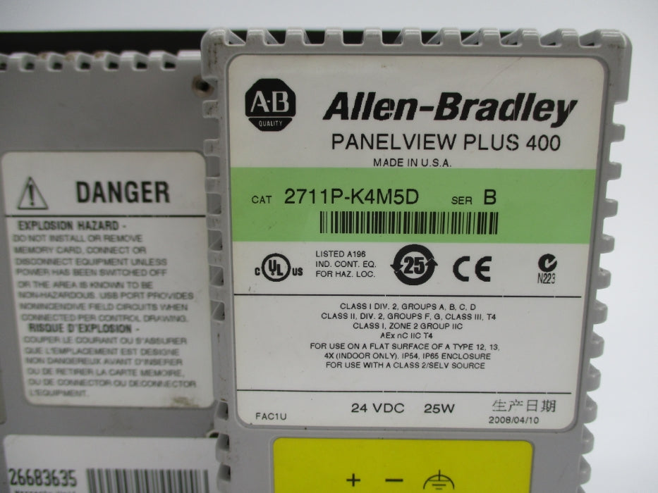 ALLEN BRADLEY 2711P-K4M5D SER. B UNMP