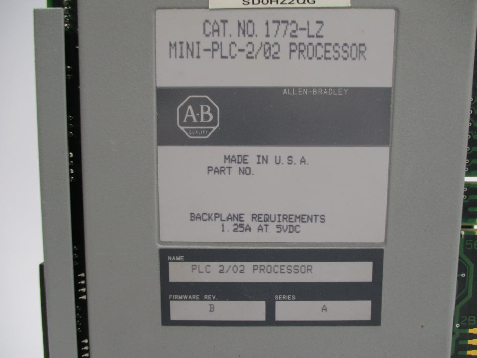 ALLEN BRADLEY 1772-LZ SER. A F/W B (NO KEY) UNMP