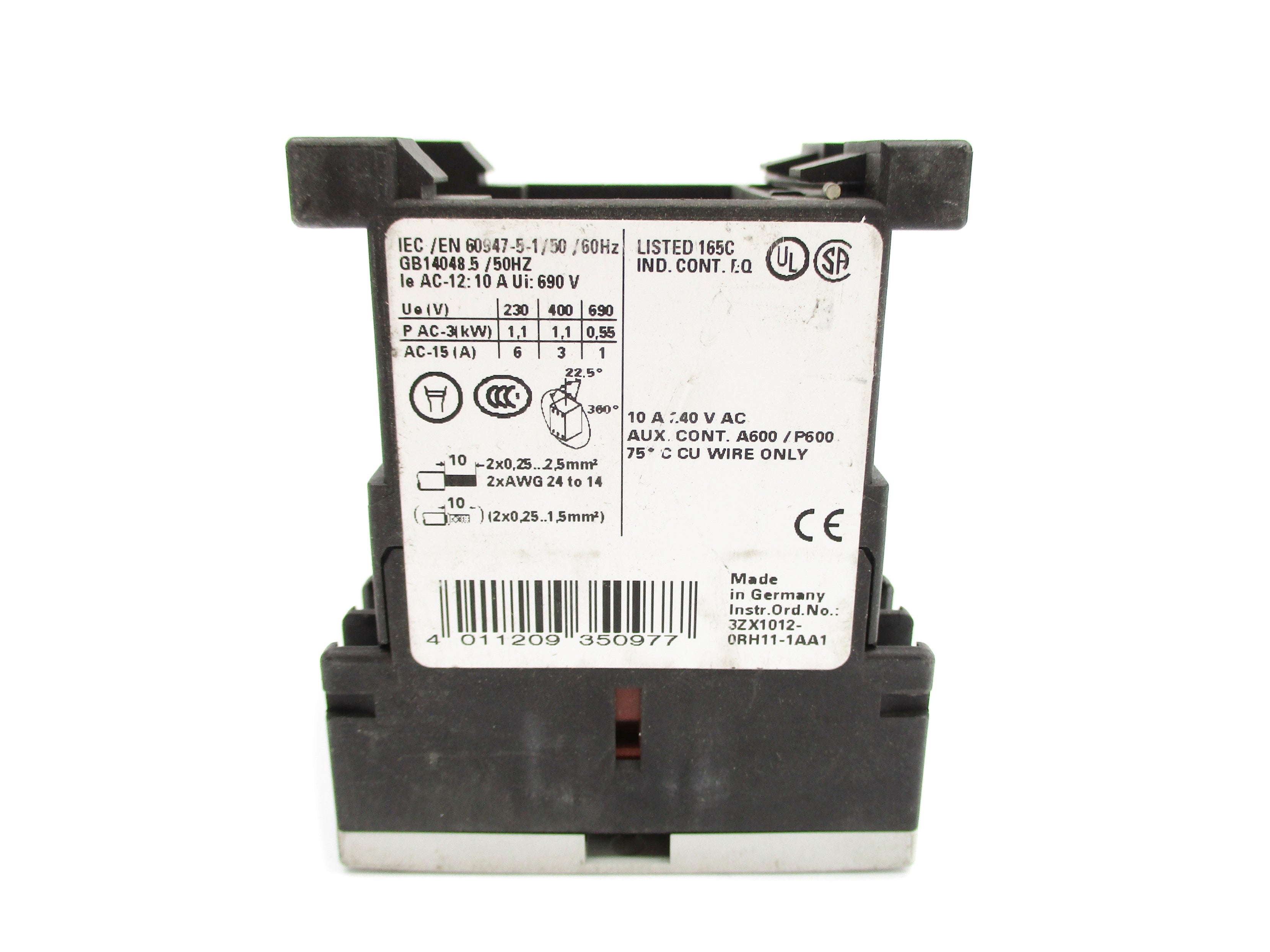 SIEMENS 3RH1140-2AP60 10A 220/240V NSNP
