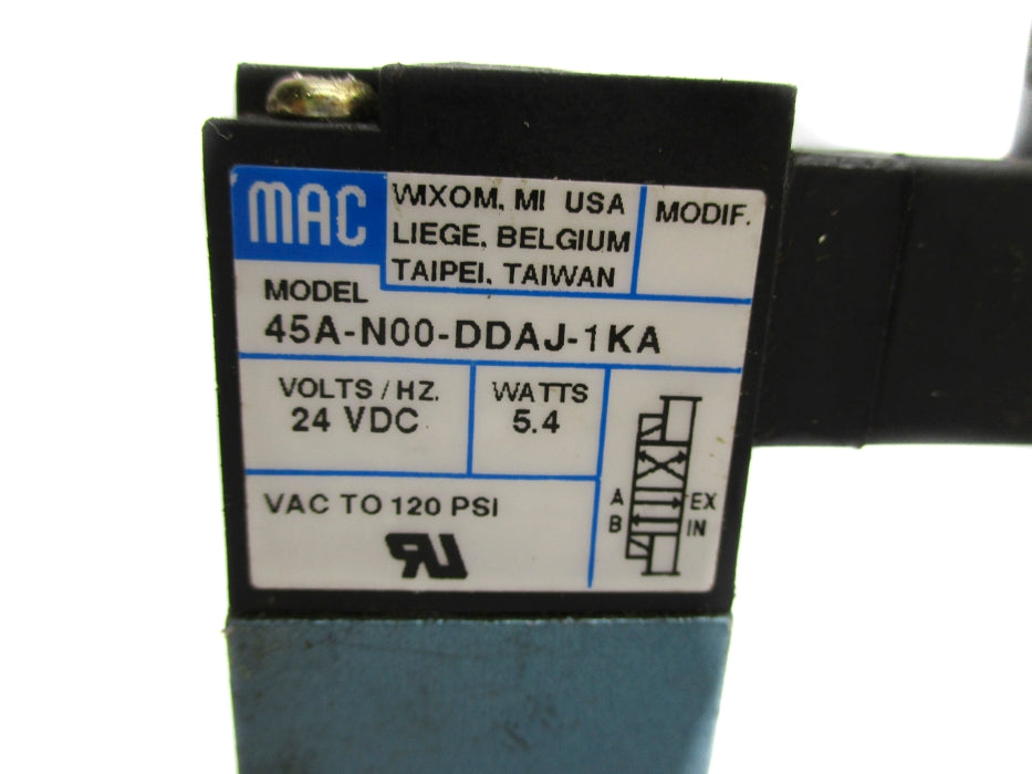 MAC 45A-N00-DDAJ-1KA 24VDC 120PSI UNMP