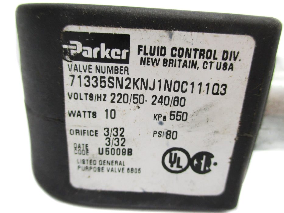 PARKER 71335SN2KNJ1N0C111Q3 80PSI 220/50 240/60 NSNP