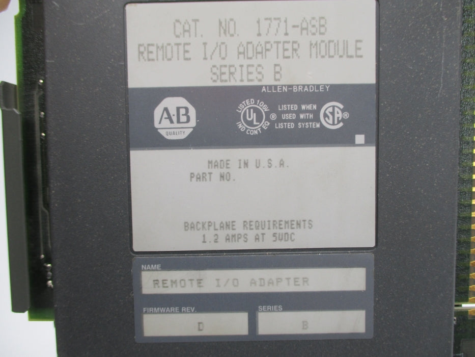 ALLEN BRADLEY 1771-ASB SER. B F/W D UNMP