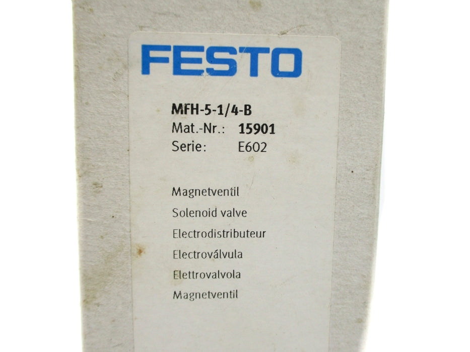 FESTO MFH-5-1/4-B 15901 SER. E602 28-145PSI (AS PICTURED) NSMP