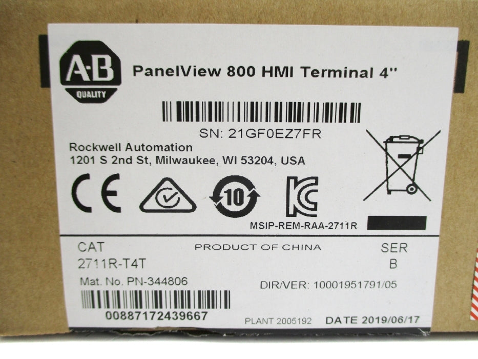 INDUSTRIAL SPARE PART 2711R-T4T SER. B 24VDC 4" NSMP