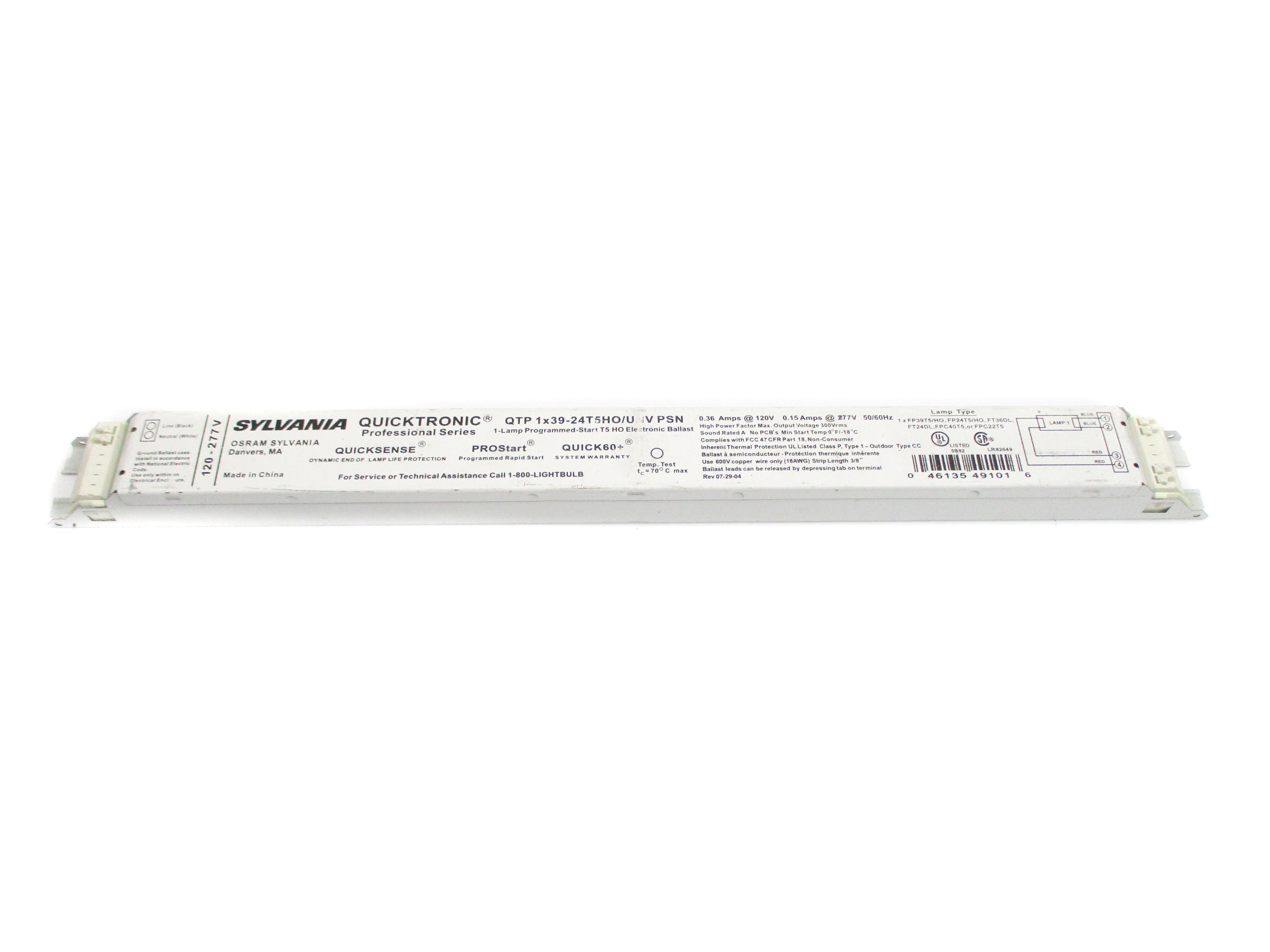 SYLVANIA QTP1X39-24T5HO/UNVPSN UNMP