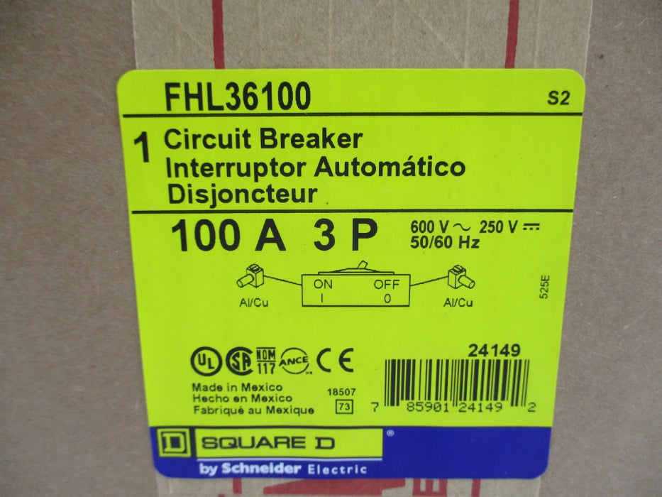 SQUARE D FHL36100 SER. 2 100A 600V NSFS