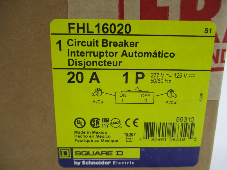 SQUARE D FHL16020 SER. 1 277V 20A NSFS