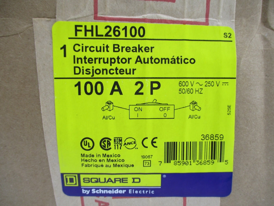 SQUARE D FHL26100 SER. 2 100A 600V NSFS