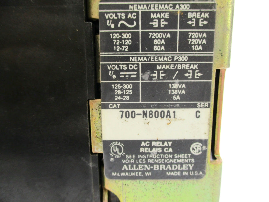 ALLEN BRADLEY 700-N800A1 SER. C UNMP