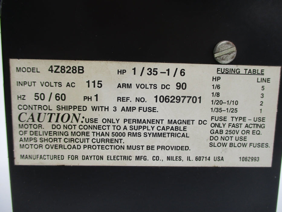 DAYTON 4Z828B UNMP