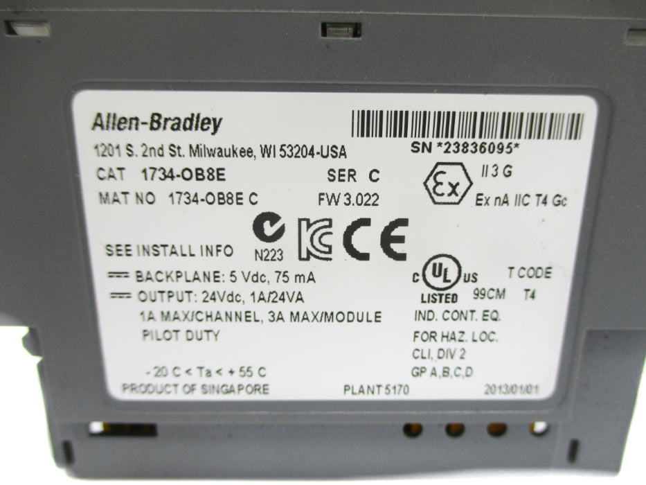 ALLEN BRADLEY 1734-OB8E SER. C F/W 3.022 UNMP