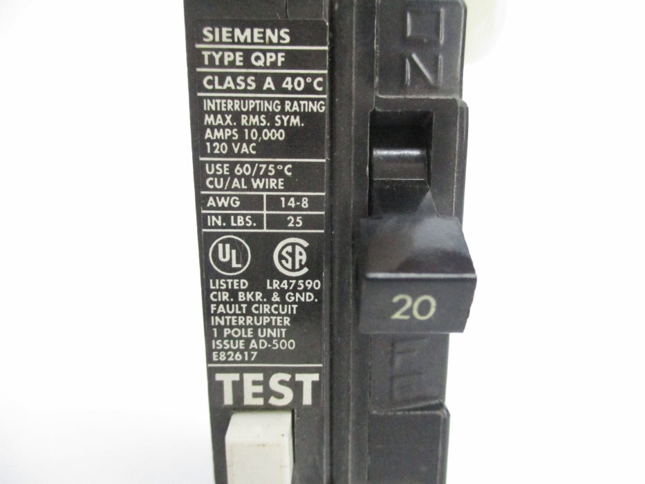SIEMENS QPF120 20A 120VAC NSNP
