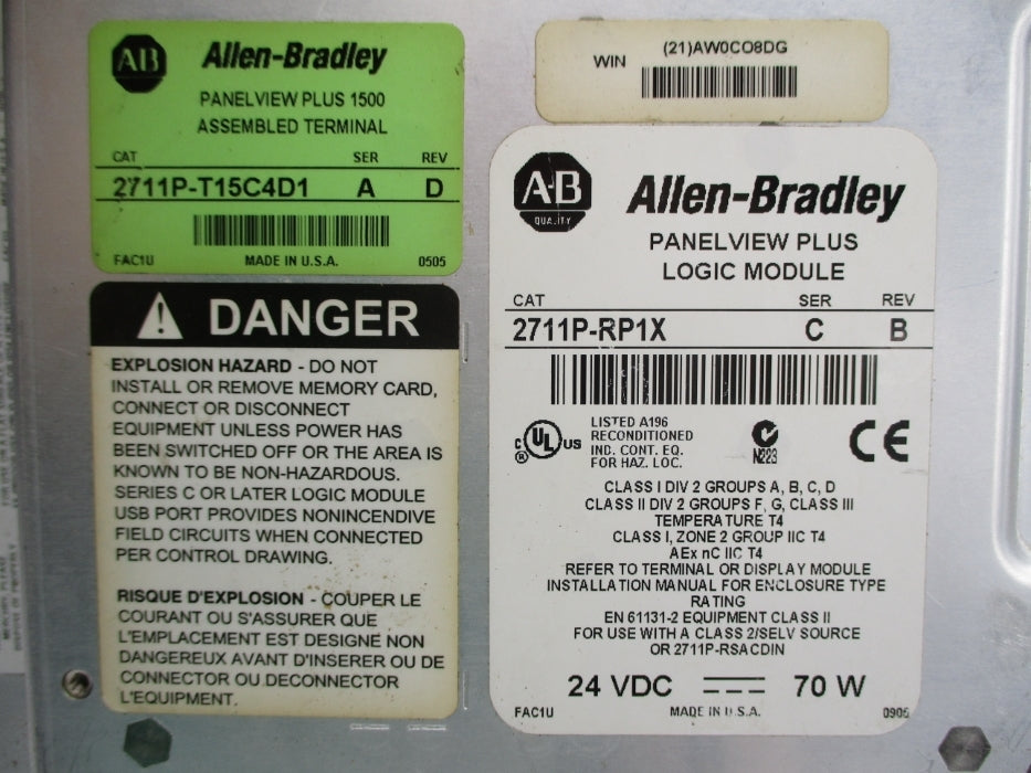ALLEN BRADLEY 2711P-T15C4D1 SER. A UNMP