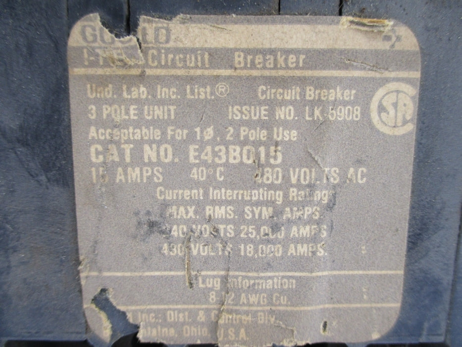 GOULD E43B015 15A 480VAC UNMP
