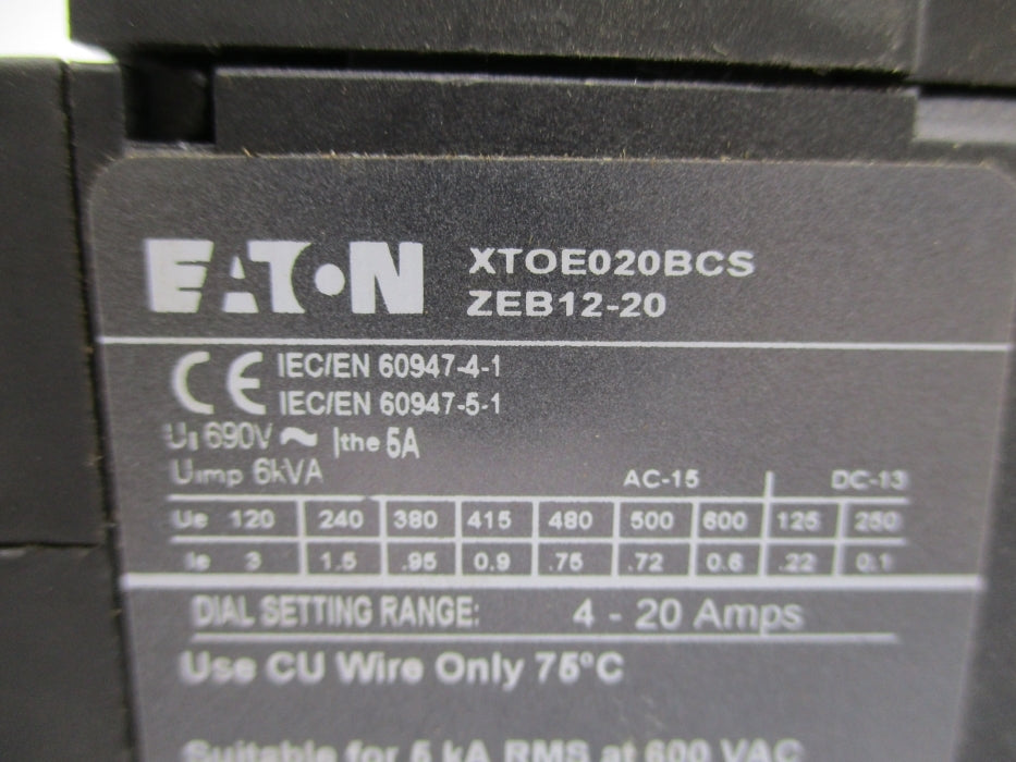 EATON XTOE020BCS 4.0-20A UNMP