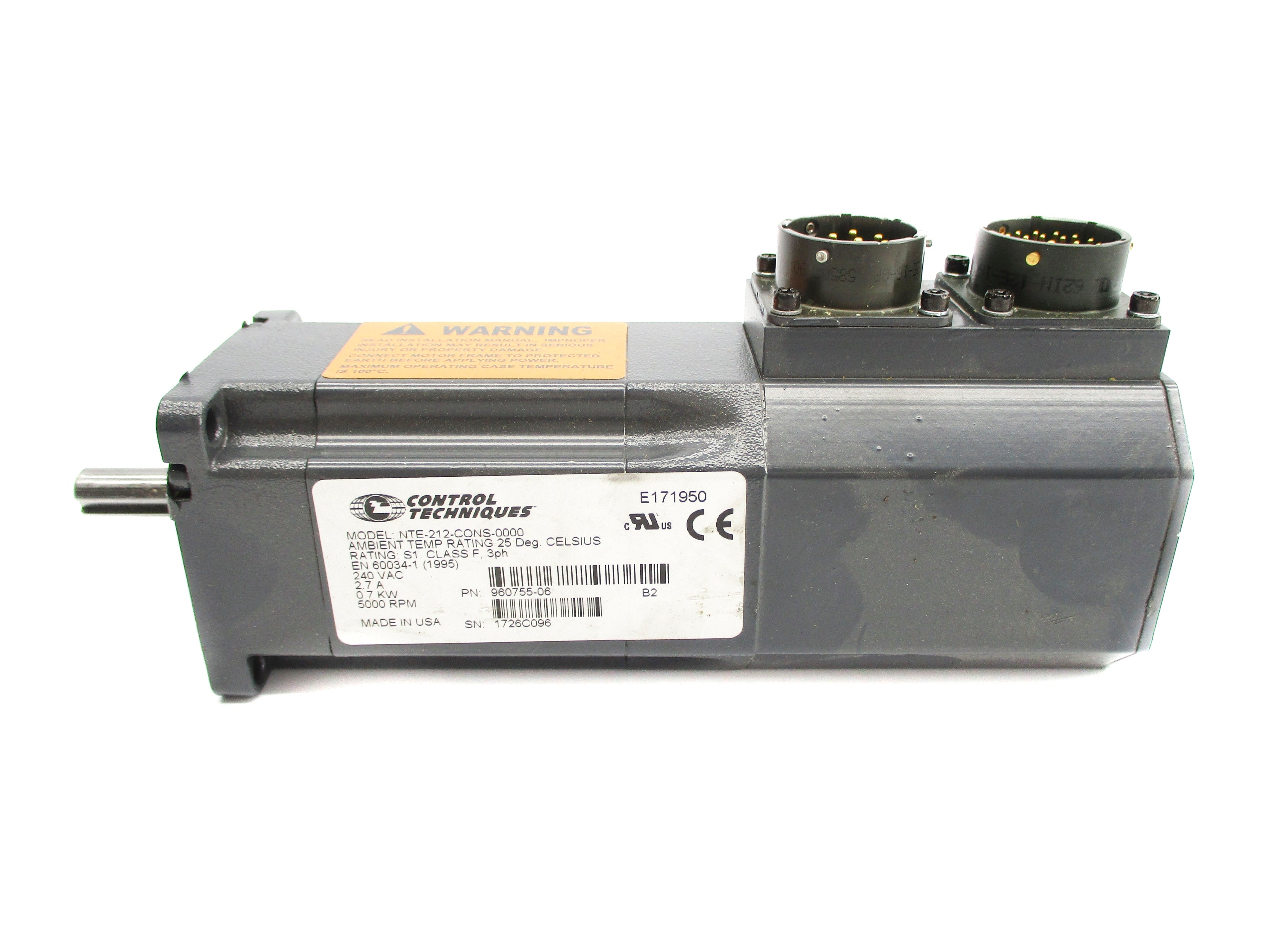 CONTROL TECHNIQUES NTE-212-CONS-0000 960755-06 240VAC 2.7A 5000RPM NSNP
