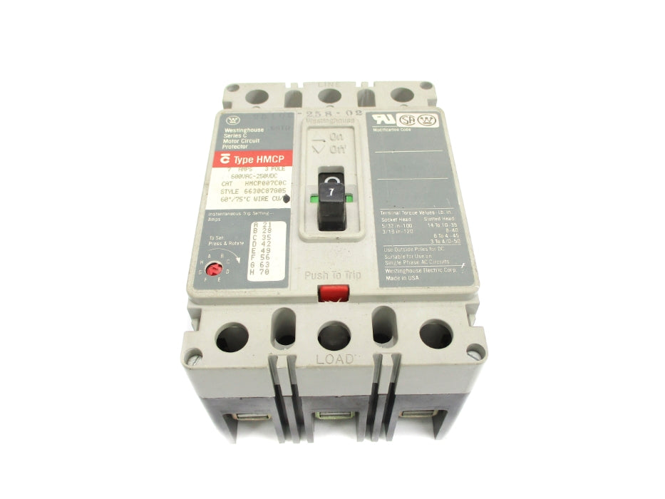 WESTINGHOUSE HMCP007C0C SER. C 600VAC 7A UNMP