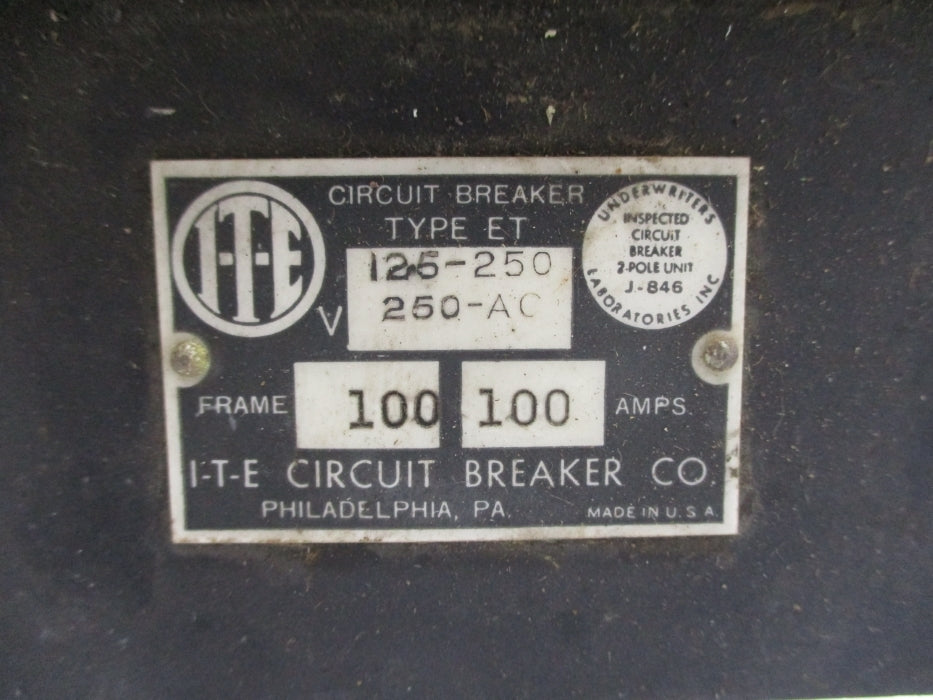 I.T.E ET2100 100A 250VAC UNMP