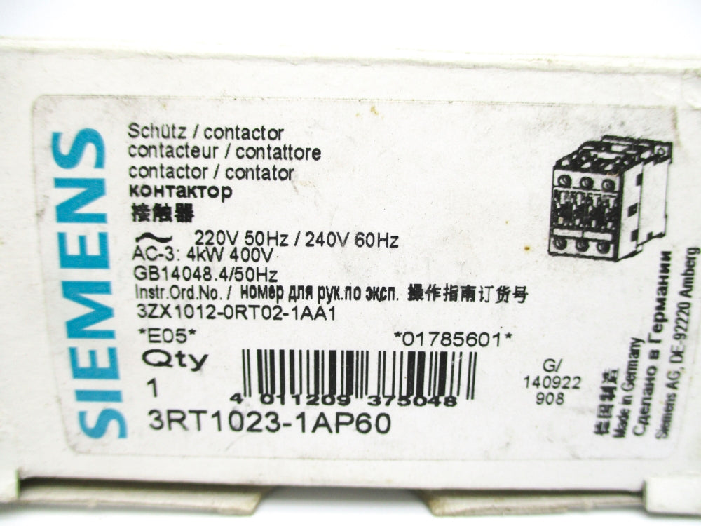 SIEMENS 3RT1023-1AP60 220/240V NSMP