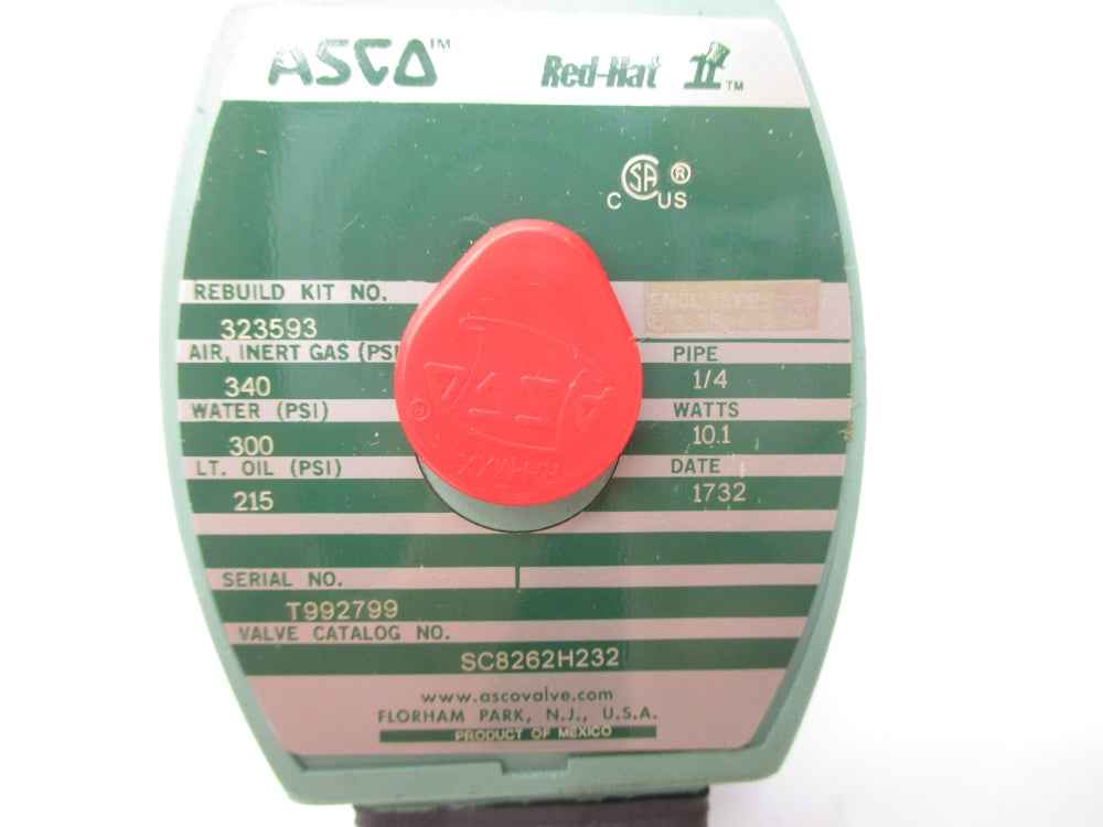 ASCO SC8262H232 6WTU9 215/300/340PSI 120/60 110/50 NSMP