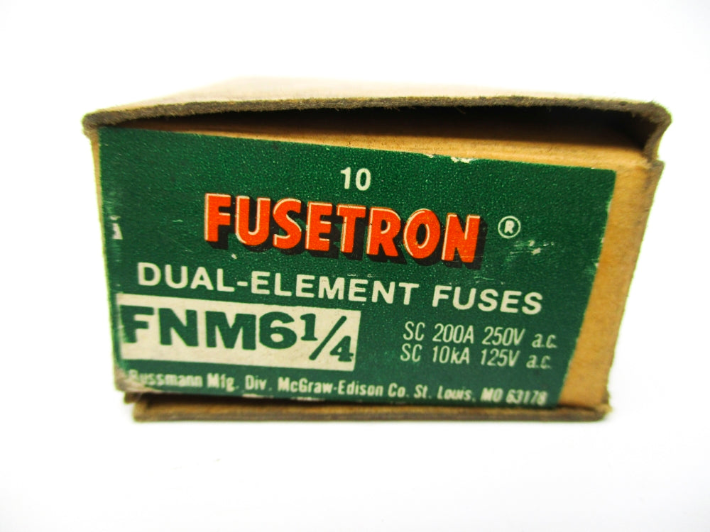 BUSSMANN FNM6-1/4 250VAC 6-1/4A (PKG OF 10) NSMP
