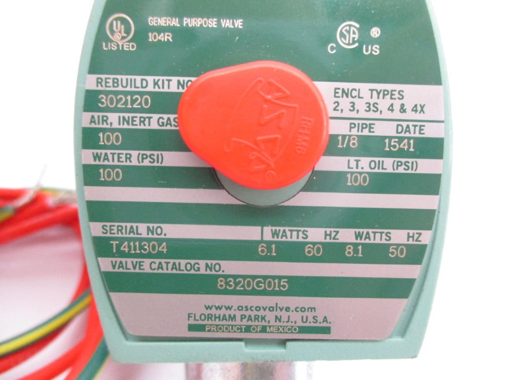 ASCO 8320G015 100PSI 110/120V NSNP