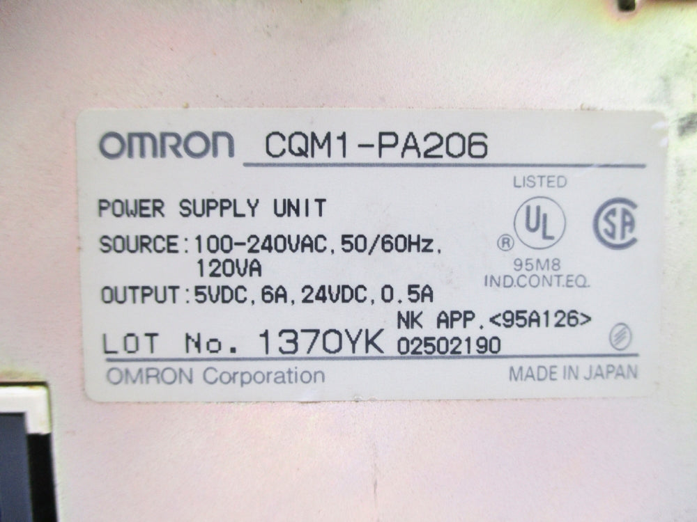 OMRON CQM1-PA206 UNMP