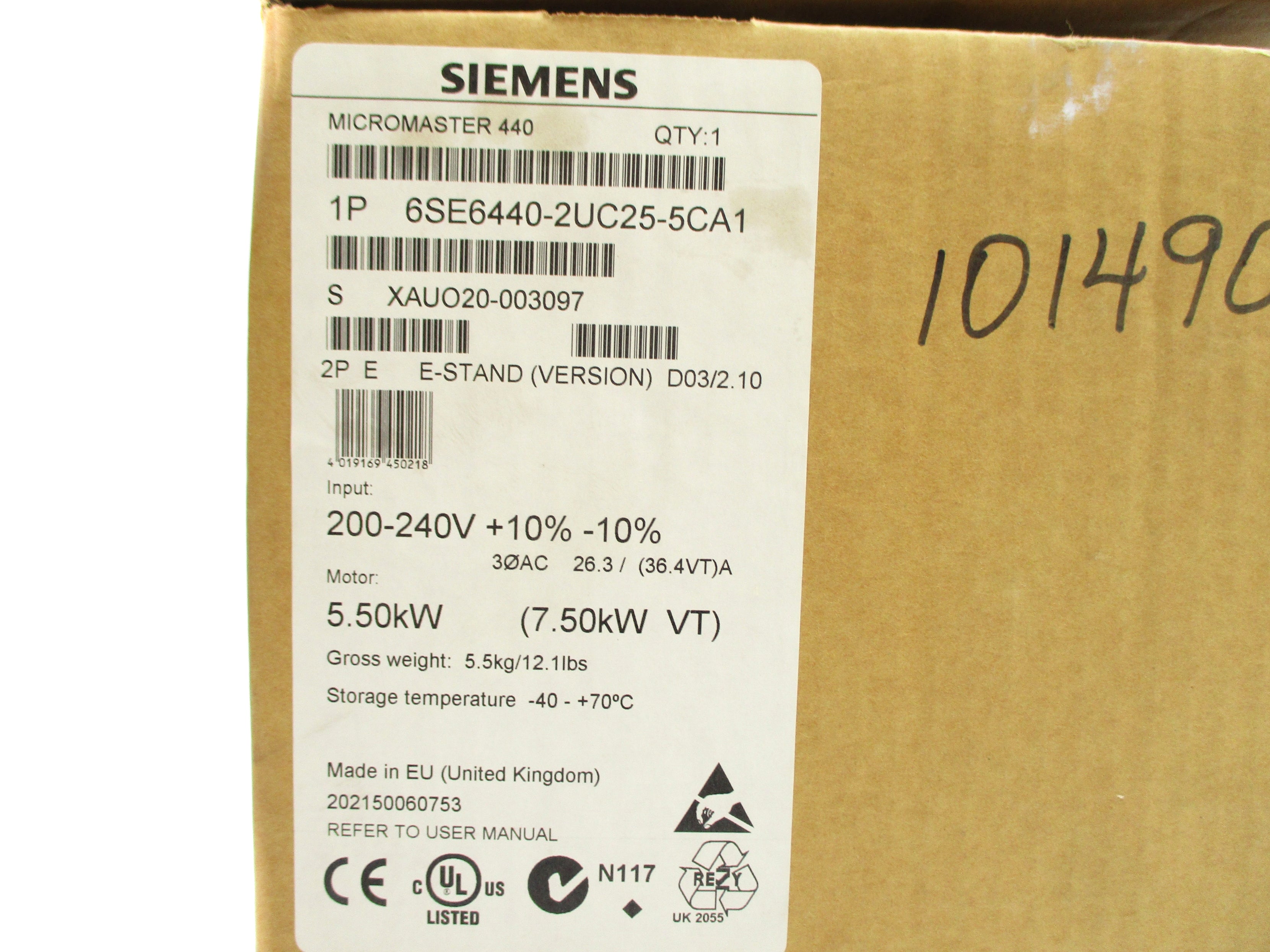 SIEMENS 6SE6440-2UC25-5CA1 NSMP