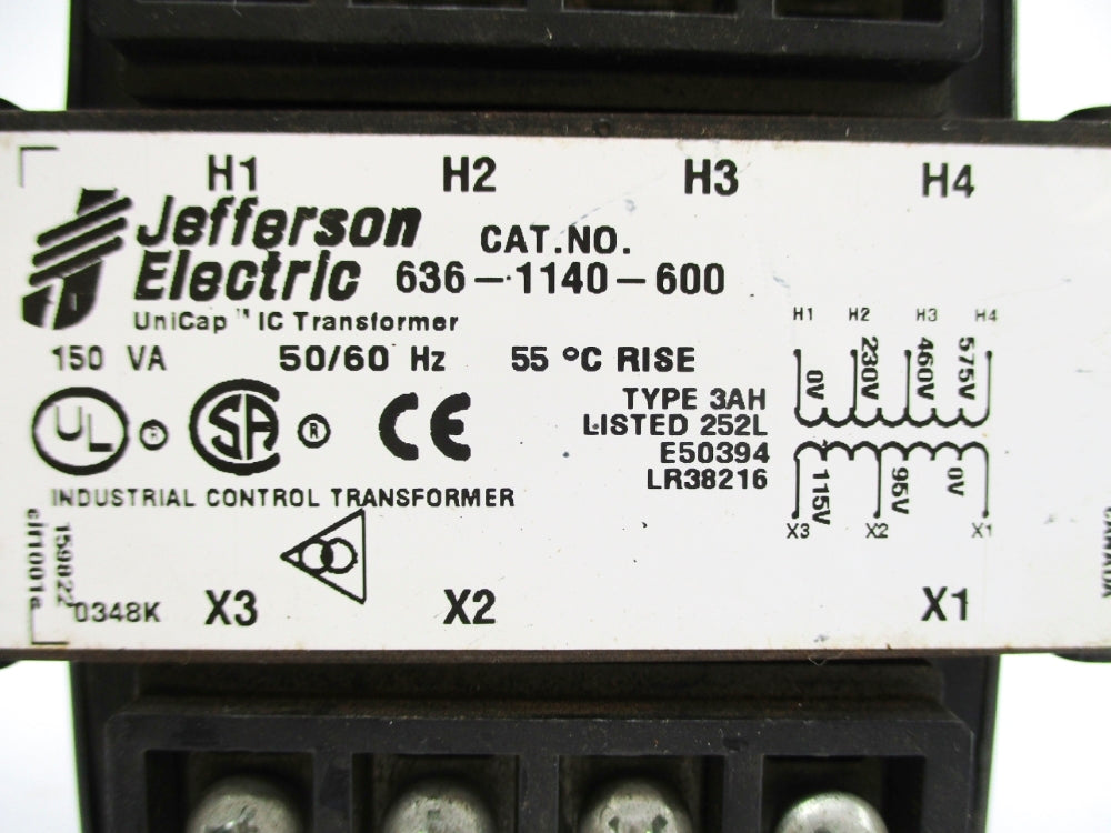JEFFERSON ELECTRIC 636-1140-600 150VA UNMP