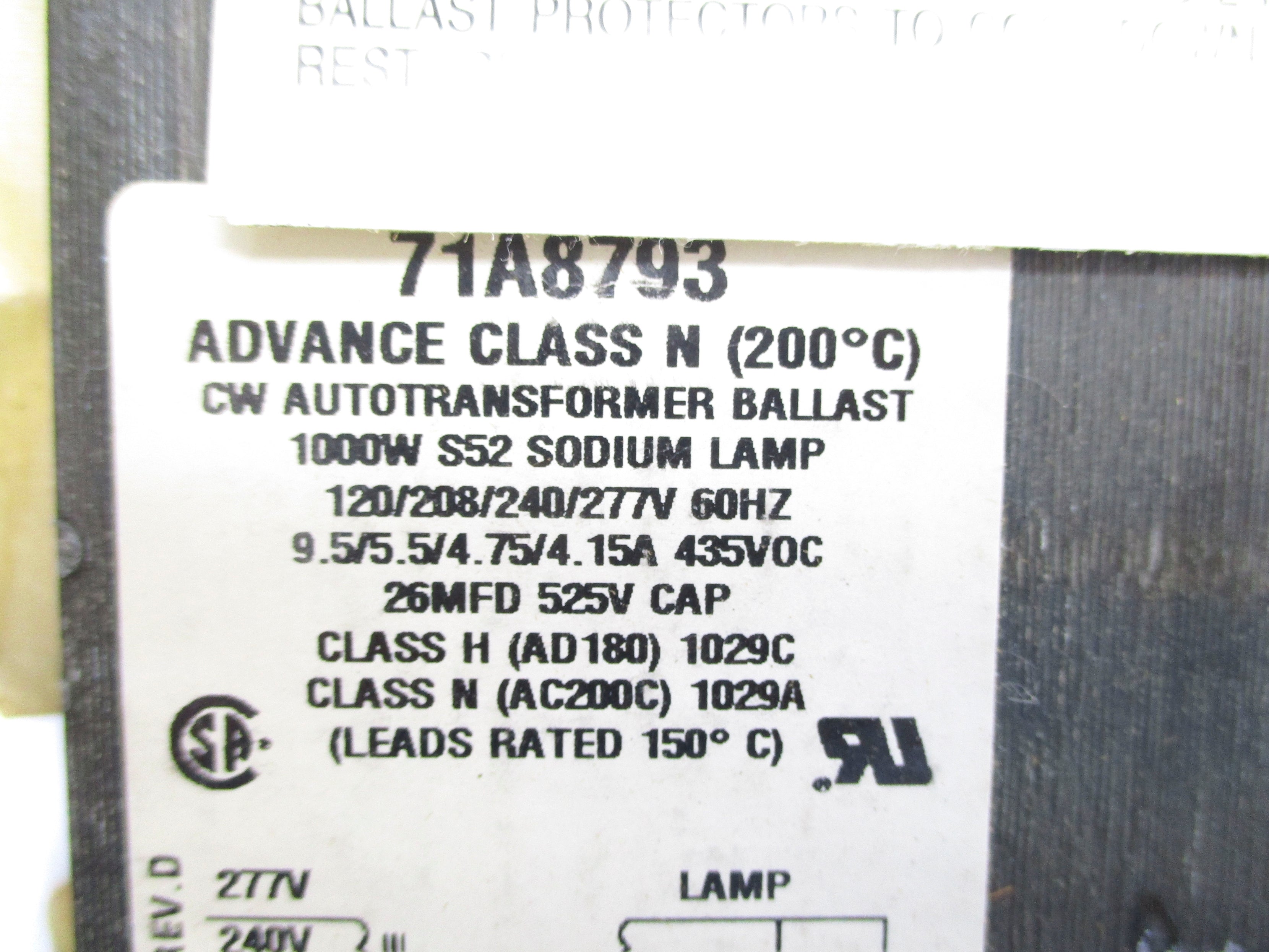 ADVANCE 71A8793 (AS PICTURED) NSNP