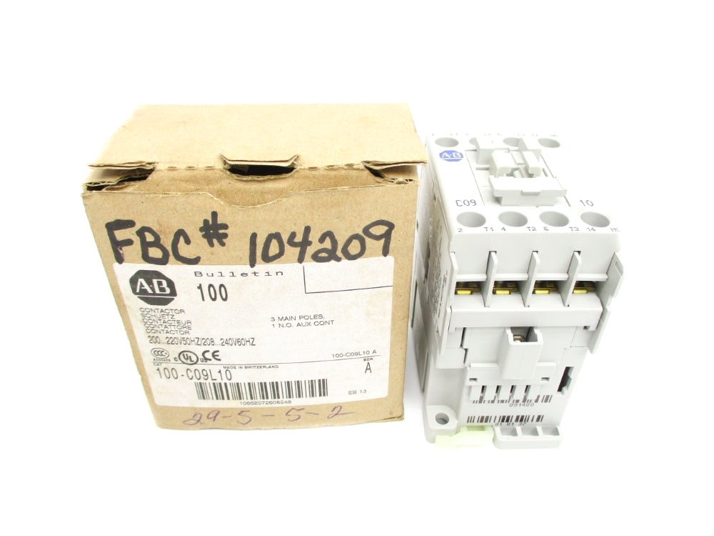 ALLEN BRADLEY 100-C09L10 SER. A 200/220V 208/240V (BR/WH) NSMP