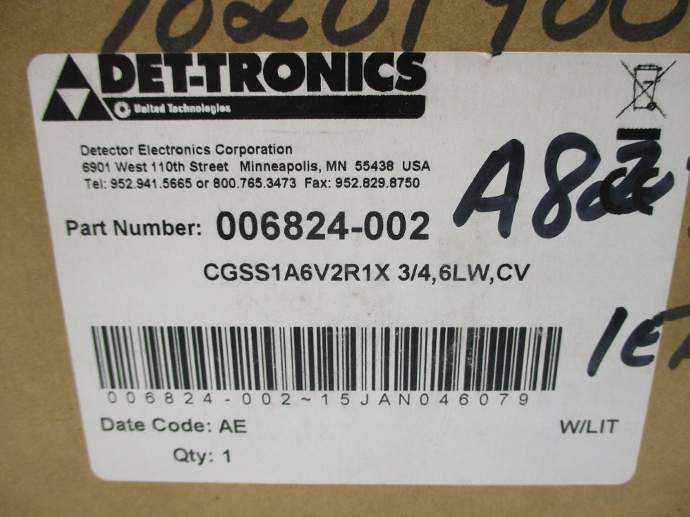 DET-TRONICS 006824-002 CGSS1A6V2R1X NSMP