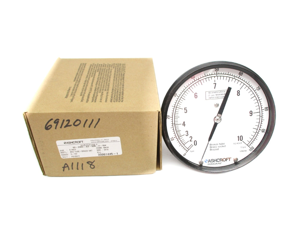 ASHCROFT 60-2462-AS-02B-3-15# 3-15PSI NSMP