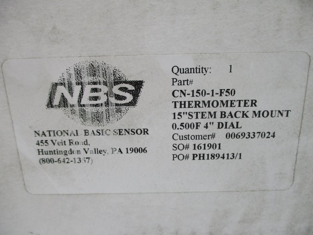 NBS CN-150-1-F50 0-500F STEM 15 NSMP