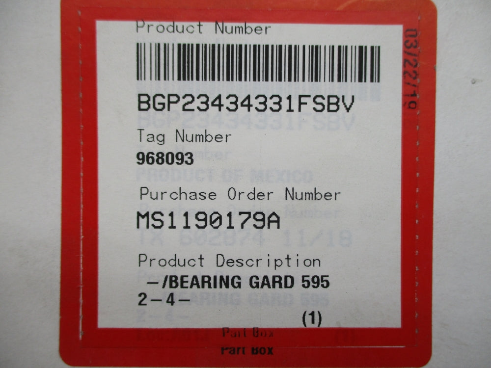 FLOWSERVE BGP23434331FSBV NSMP