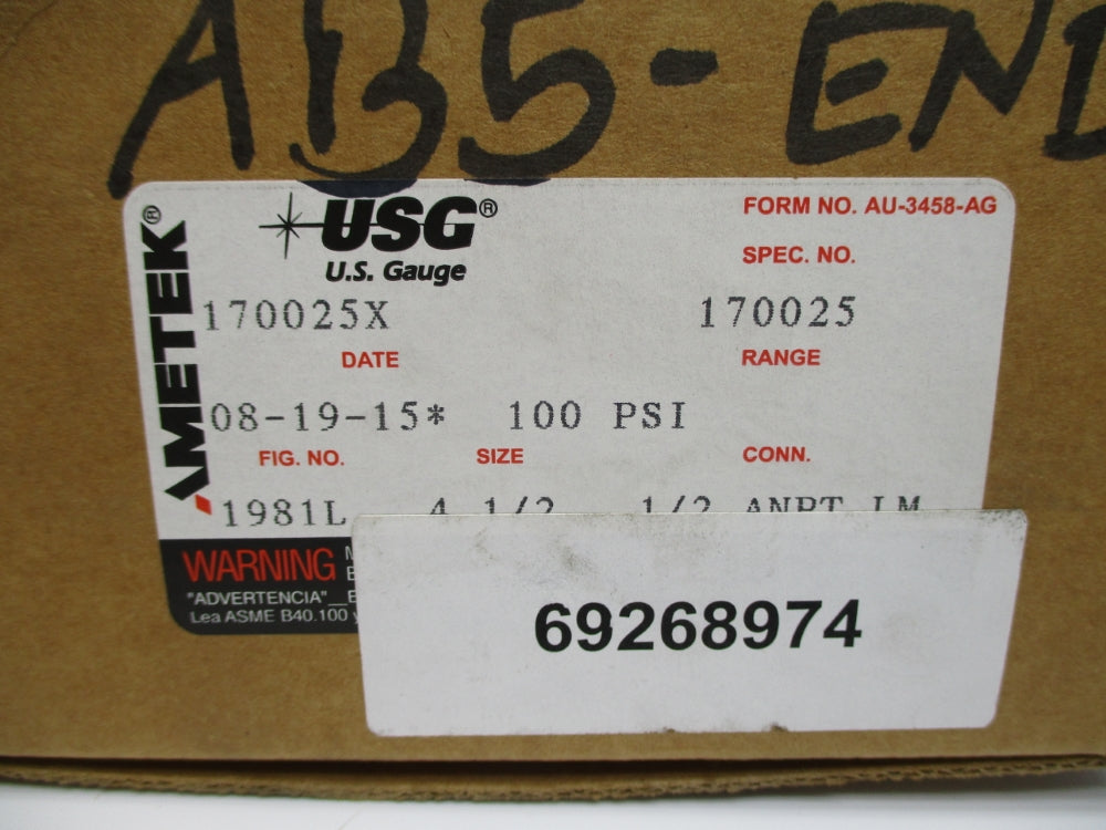 AMETEK 170025X 100PSI NSMP