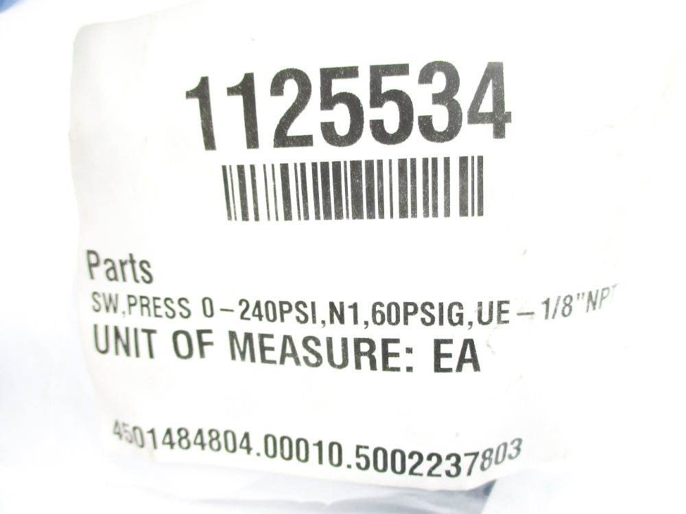 UNITED ELECTRIC CONTROLS 1125534 0-240PSI NSMP
